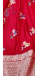 Pure Kataan Silk Kadua Zari and Meenakari Weaved Motifs Saree With Beautiful Borders, Palla and Blouse