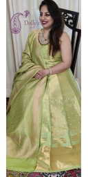Pure Kataan Silk Intricate Sona Roopa Zari Weaved Lehenga Kaliyan with Blouse and Borders For Dupatta