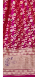 Pure Kataan Silk Sona Roopa Kadua Zari and Multi Colored Meenakari Weaved Jangla Saree