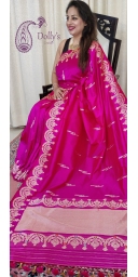 Pure Kataan Silk Sona Roopa Kadua and Multi Colored Meenakari Weaved Saree with Scalping Borders and Palla