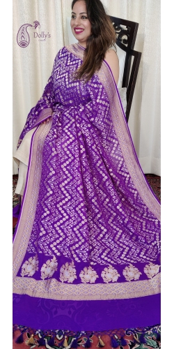 Pure Georgette Handloom Sona Roopa Zari Weaved Full Sized Dupatta