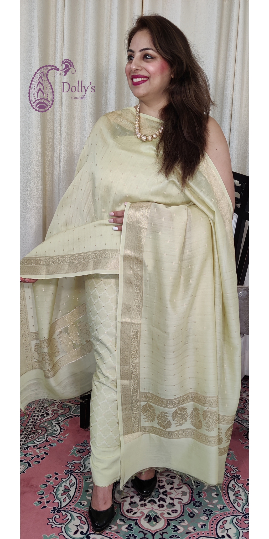 Pure Soft Cotton Handloom Light Zari Weaved Suit With Beautiful Dupatta