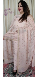 Pure Chanderi Cotton Suit With Embroidery On Shirt And Dupatta