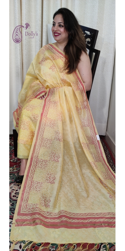 Pure Chanderi Silk Digital Print Suit