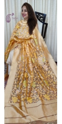 Pure Tissue Net Handloom Zari and Meenakari Weaved Floral Design Dupatta