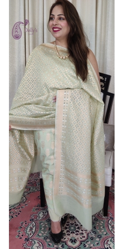 Pure Silk By Cotton Handloom Zari Weaved 3 Piece suit
