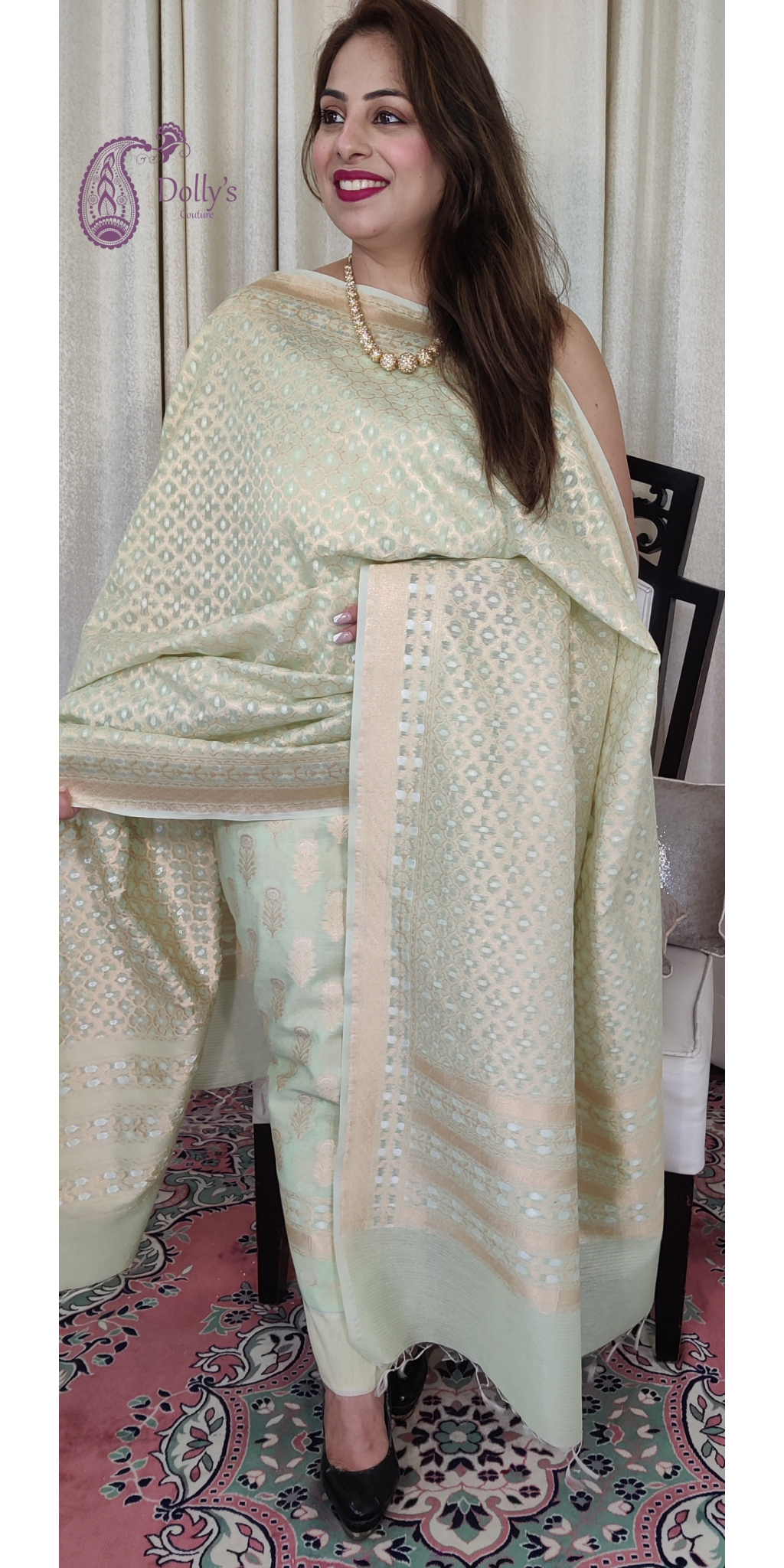 Pure Silk By Cotton Handloom Zari Weaved 3 Piece suit