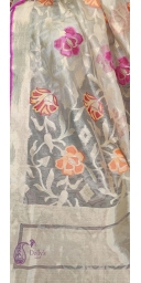 Pure Net Silk Handloom Zari and Meenakari Weaved Dupatta