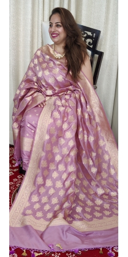 Pure Kataan Silk Handloom Zari Weaved 3 Piece Suit