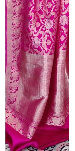 Pure Kataan Silk Sona Roopa Handloom Zari Weaved Mehrab Pattern Jaal Dupatta