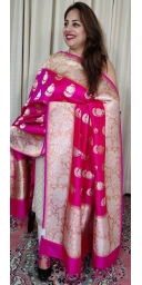 Pure Kataan Silk Sona Roopa Kadua Zari Weaved Dupatta With Big Double Zari Weaved Borders and Palla