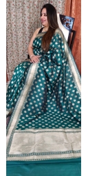 Pure Kataan Silk Cut-Work Zari Weaved Saree