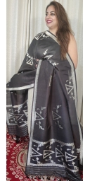 Pure Kataan Silk Silver Kadua Zari Weaved Dupatta With Geometrical Pattern