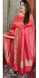 Pure Kataan Silk Cut-Work Zari Weaved Dupatta