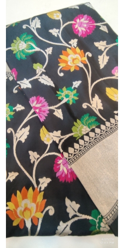Pure Kataan Silk Cut-Work Zari and Multi-Colored Meenakari Weaved Jaal Dupatta