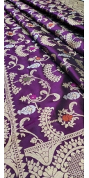 Pure Kataan Silk Sona Roopa Intricate Zari Weaved Meenakari Dupatta